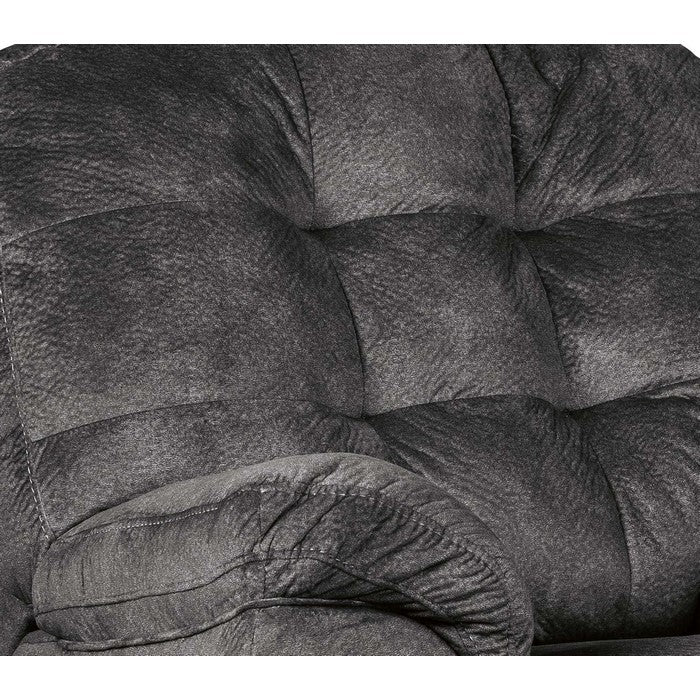 Fabric Rocker Recliner with Tufted Backrest and Pillow Top Arms, Gray