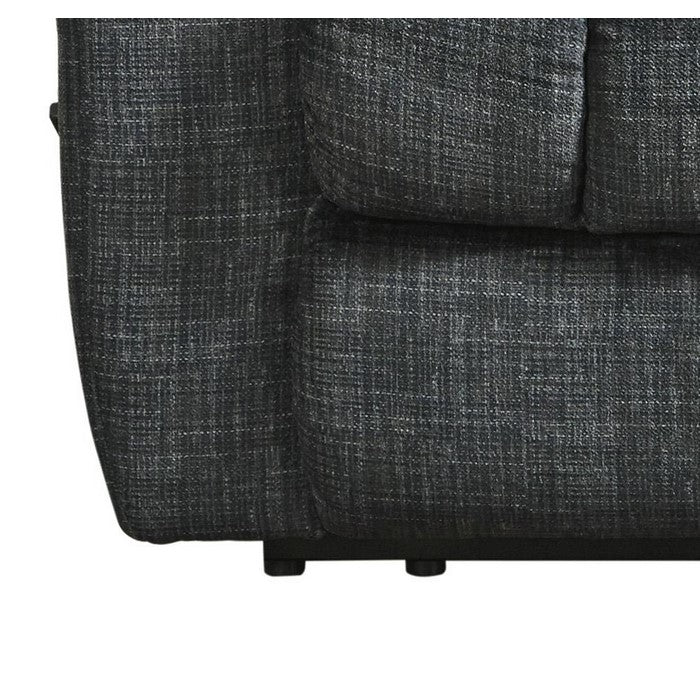 Fabric Upholstered Pull Mechanism Zero Wall Recliner with Tufted Back,Blue