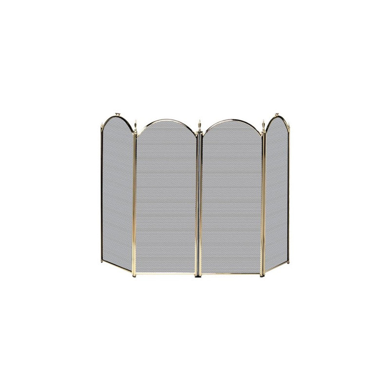 Uniflame, S41010PB, 4 Fold Polished Brass Screen