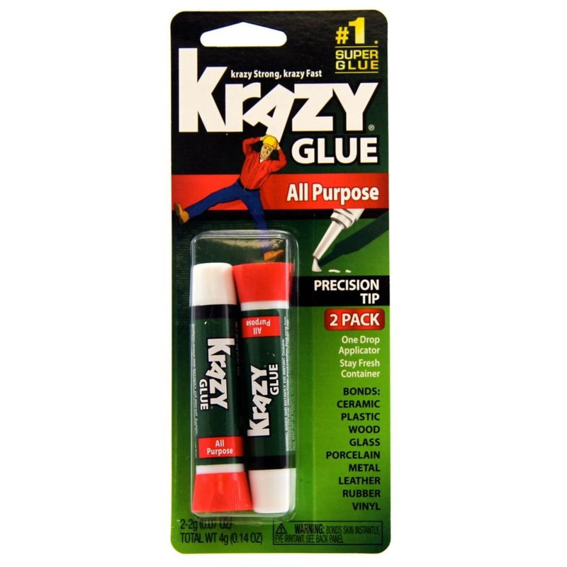 Krazy Glue All Purpose Super Glue, Precision Tip, 2 Grams, 2 Count