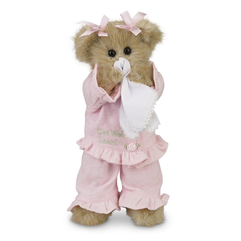 Bearington Sicky Vicky Get Well Soon Stuffed Animal Teddy Bear, 10"