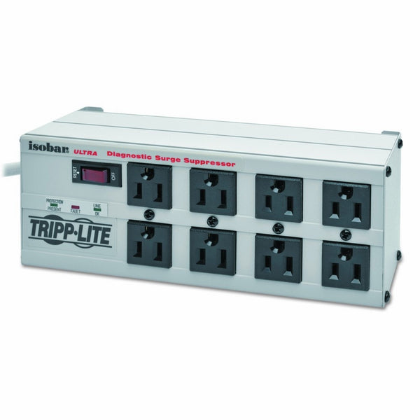 Tripp Lite Isobar 8 Outlet Surge Protector Power Strip, 25ft Long Cord, Right-Angle Plug, Metal, & $50,000 INSURANCE (ISOBAR825ULTRA)