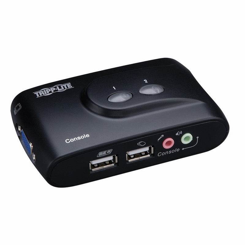 Tripp Lite B004-VUA2-K-R 2 Port USB KVM Switch w Audio and Cables