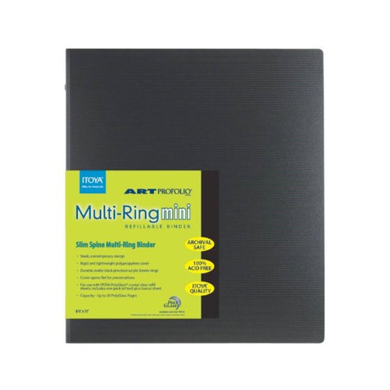 Itoya Art Profolio Multi-Ring Binder and refills 17 in. x 11 in. horizontal mini binder