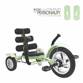 Mobo Cruiser Mini Luxury Three Wheeled Cruiser, Green, 12-Inch