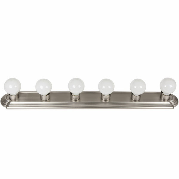 Sunlite B636/BN 36-Inch 6-Bulb Bathroom Vanity Wall Fixture, Brushed Nickel Finish