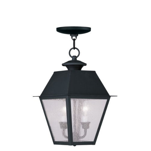 Livex Lighting 2167-04 Mansfield 2-Light Outdoor Chain Hang, Black