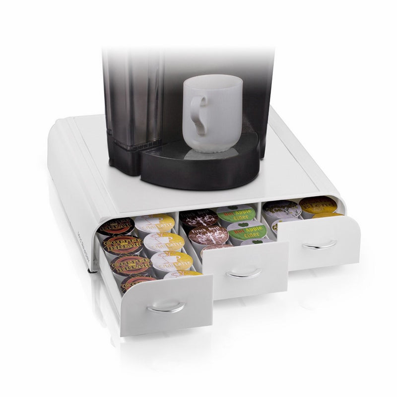 Mind Reader 36 Capacity 'Anchor' Triple Drawer K-Cup, Dolce Gusto, CBTL, Verismo, Single Serve Coffee Pod Holder Drawer, White