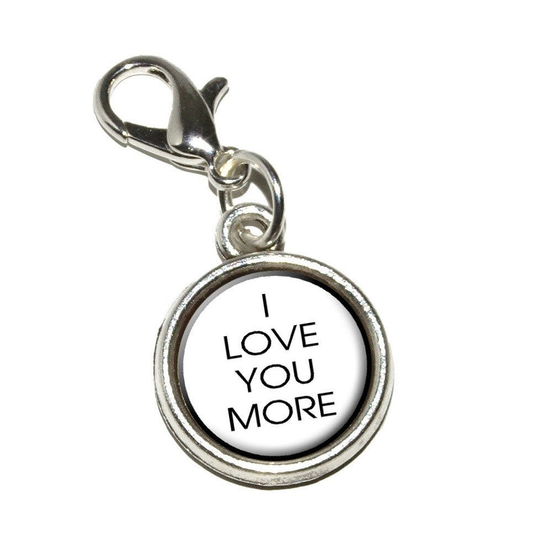 Graphics and More I Love You More Antiqued Bracelet Pendant Zipper Pull Charm with Lobster Clasp