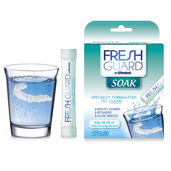 Fresh Guard by Efferdent Soak Crystals | 24 ct | Cleans Mouth Guards | Retainers | Clear Braces