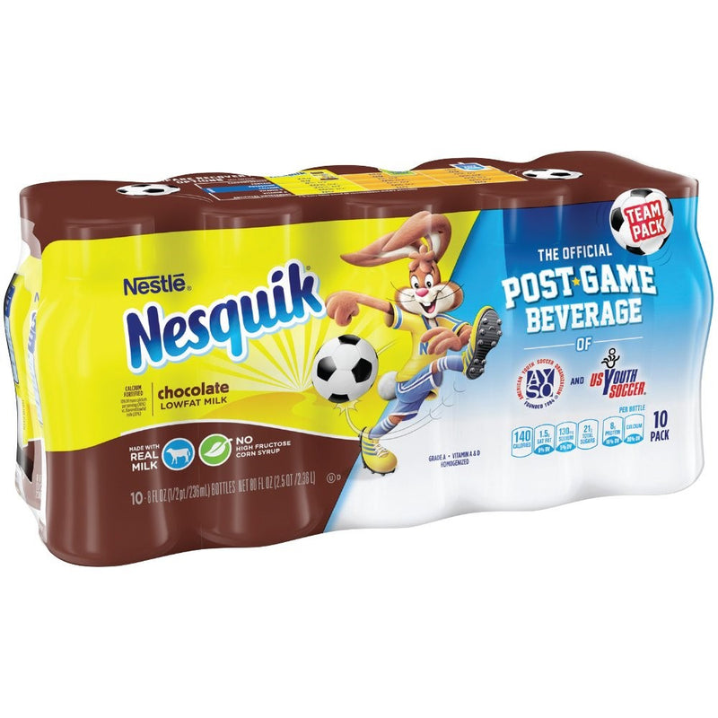 Nesquik Ready To Drink Milk, Chocolate, 8 Ounce, 10 Count