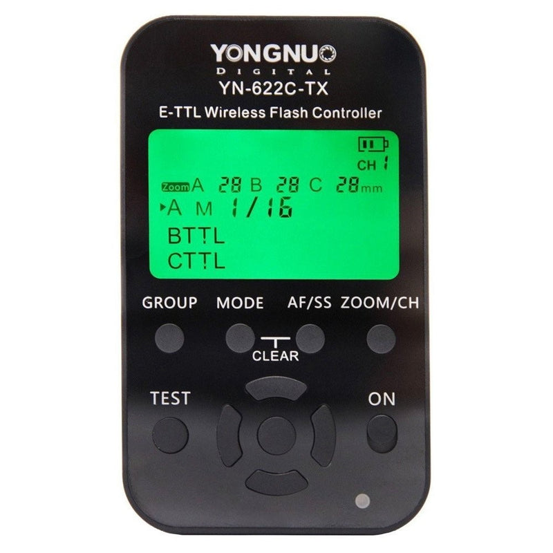 Yongnuo YN-622C-TX 7-Channel E-TTL Wireless Flash Controller for Canon E-TTL / E-TTL II Cameras, 2.4GHz Frequency, 1/8000sec Sync Speed