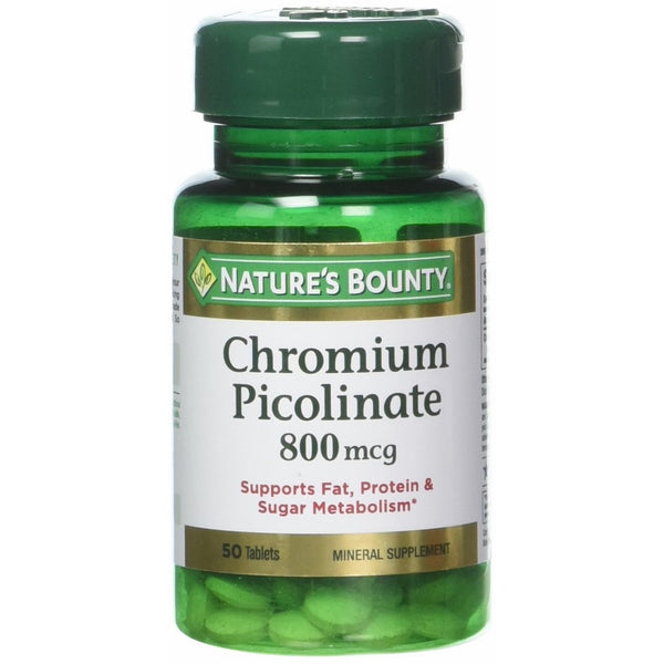 Nature's Bounty Mega Chromium Picolinate 800 mcg tablets 50 ea (Pack of 3)