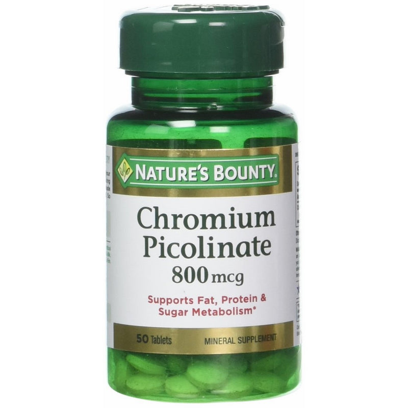 Nature's Bounty Mega Chromium Picolinate 800 mcg tablets 50 ea (Pack of 3)