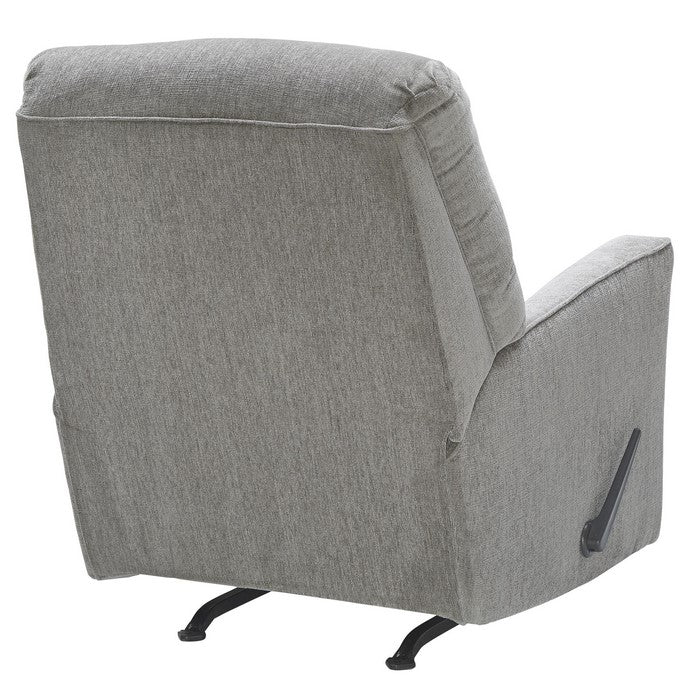 Fabric Upholstered Rocker Recliner with Track Armrests and Tufted Back,Gray