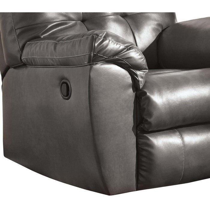 Fabric Upholstered Rocker Recliner with Tufted Backrest, Gray