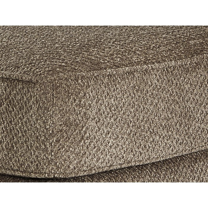 Fabric Upholstered Square Oversized Ottoman with Tapered Block Legs, Brown