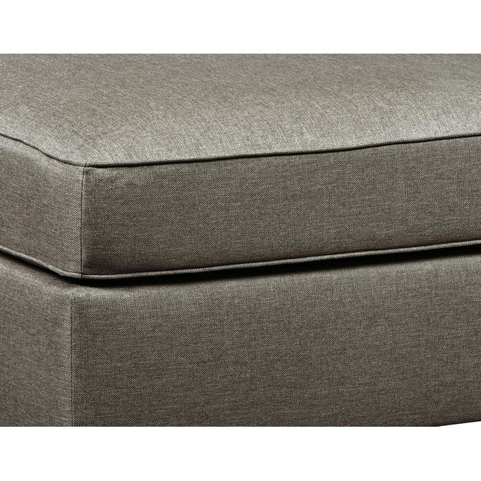 Fabric Upholstered Square Oversized Ottoman with Tapered Block Legs, Gray