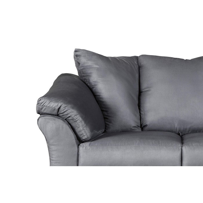 Fabric Upholstered Wooden Frame Loveseat with Pillow Armrest, Gray