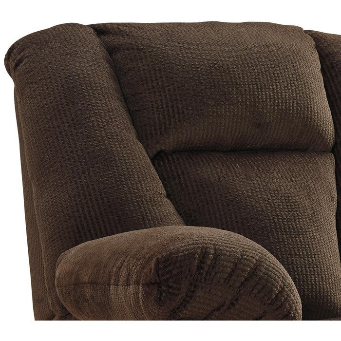 Fabric Upholstered Zero Wall Recliner with Lever Mechanism, Brown