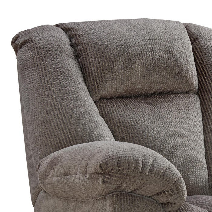 Fabric Upholstered Zero Wall Recliner with Lever Mechanism, Gray