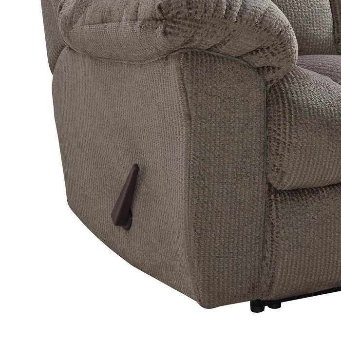 Fabric Upholstered Zero Wall Recliner with Lever Mechanism, Gray