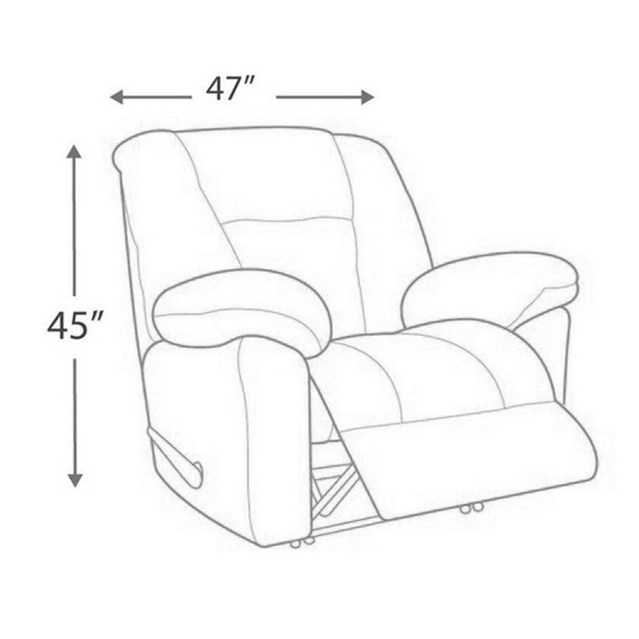 Fabric Upholstered Zero Wall Recliner with Lever Mechanism, Gray