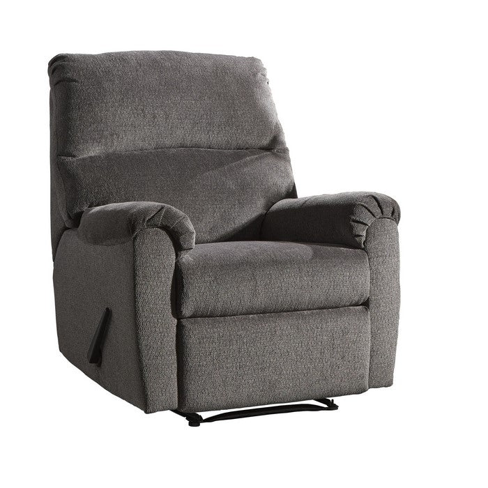 Fabric Upholstered Zero Wall Recliner with Pillow Top Armrests, Gray
