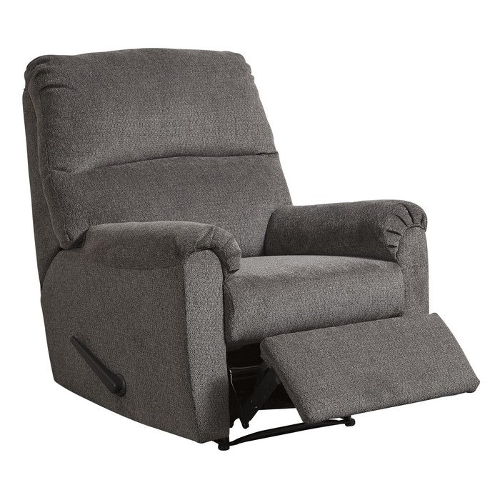 Fabric Upholstered Zero Wall Recliner with Pillow Top Armrests, Gray
