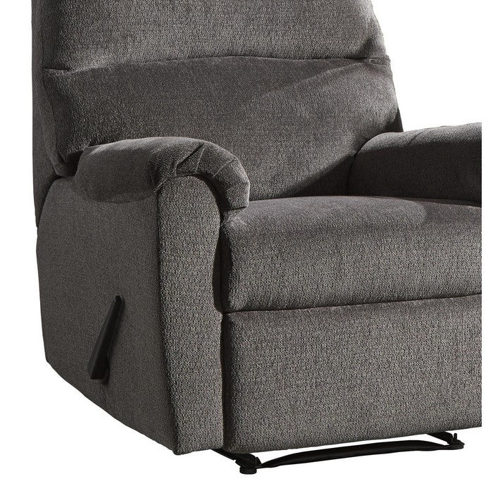 Fabric Upholstered Zero Wall Recliner with Pillow Top Armrests, Gray