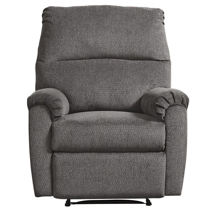 Fabric Upholstered Zero Wall Recliner with Pillow Top Armrests, Gray