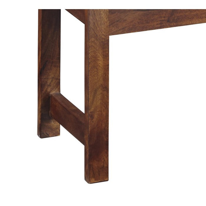Hinged Seat Storage Wooden Accent Bench with X Braces, Brown