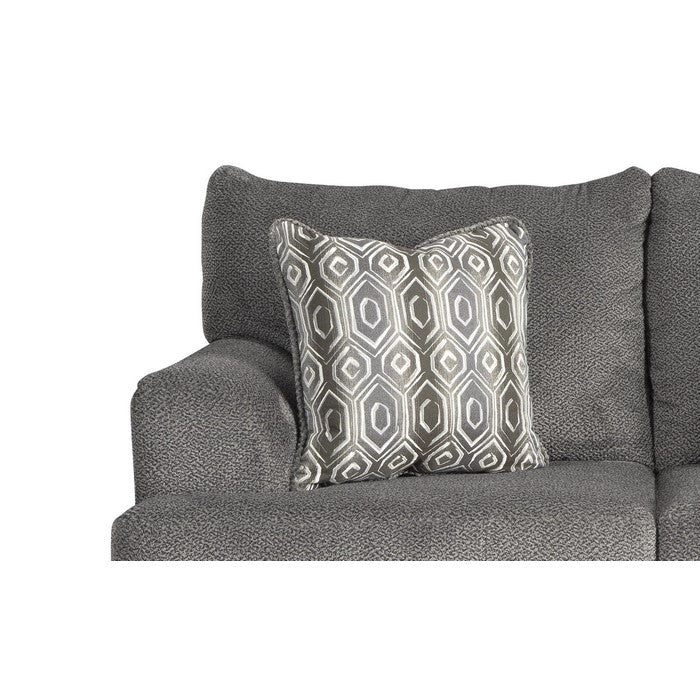 Leatherette Upholstered Frame with Fabric Padded Seat, Gray and Black