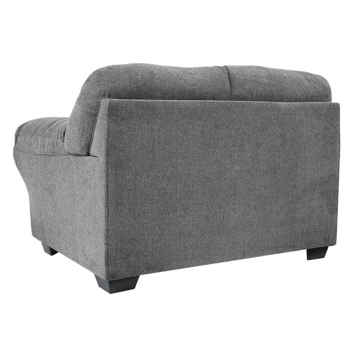 Nailhead Trim Fabric Upholstered Loveseat with Tufted Back, Light Gray