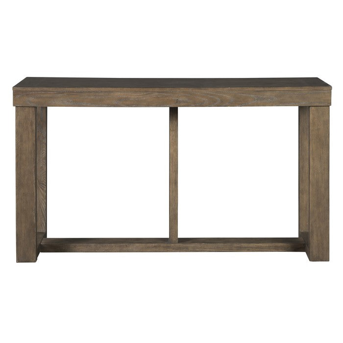 Rectangular Wooden Sofa Table with Sled Base, Light Brown