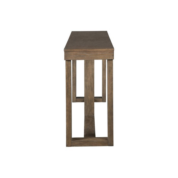 Rectangular Wooden Sofa Table with Sled Base, Light Brown