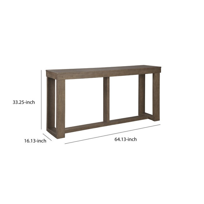 Rectangular Wooden Sofa Table with Sled Base, Light Brown