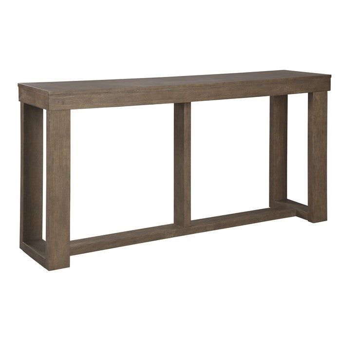 Rectangular Wooden Sofa Table with Sled Base, Light Brown