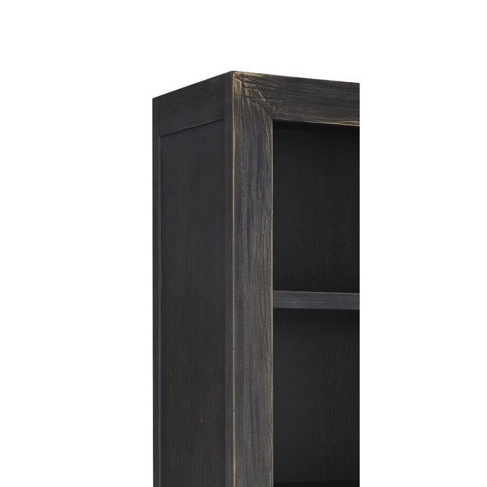 Right Pier with 3 Open Compartments and 1 Glass Panel Door, Antique Black