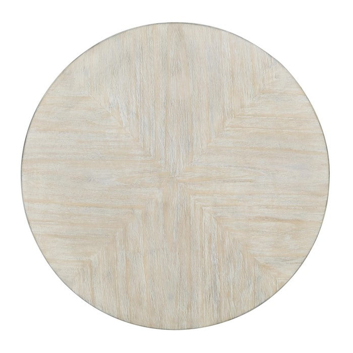 Round Wooden Frame End Table with Open Shelf, Light Brown
