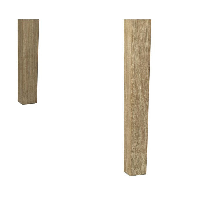 Square Wooden Frame Bar Table with Plank Tabletop, Teak Brown