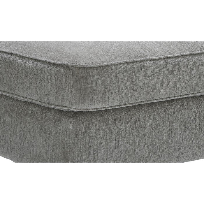 Square Wooden Oversized Ottoman with Textured Fabric Upholstery, Gray