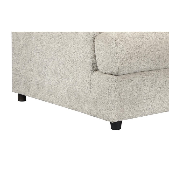 Textured Fabric Upholstered Loveseat with T Cushioned Seat, Off White