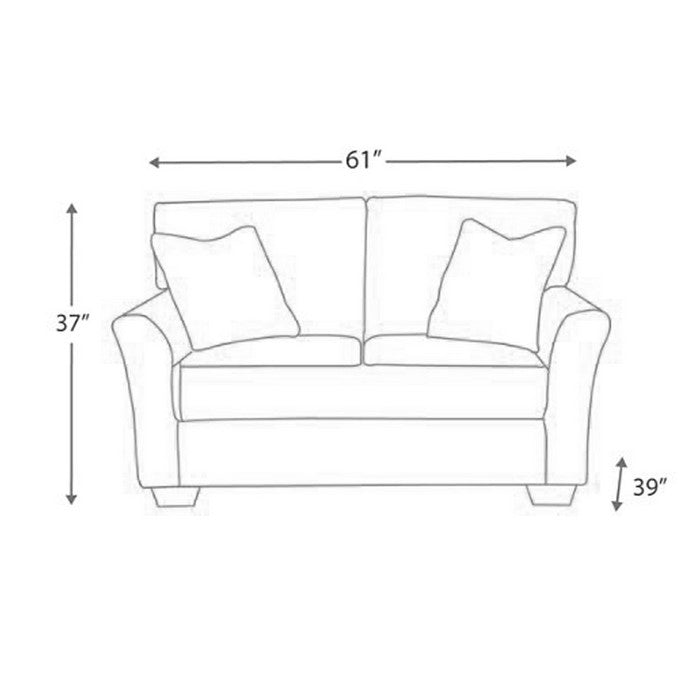 Textured Fabric Upholstered Wooden Loveseat with Flared Arms, Taupe Gray
