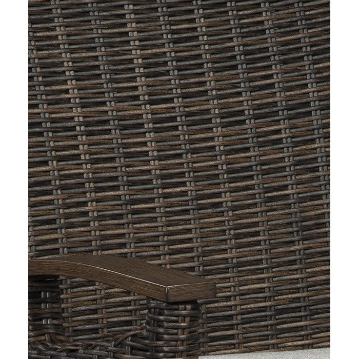 Wicker Woven Aluminum Frame Swivel Lounge Chair, Set of 2, Brown and White