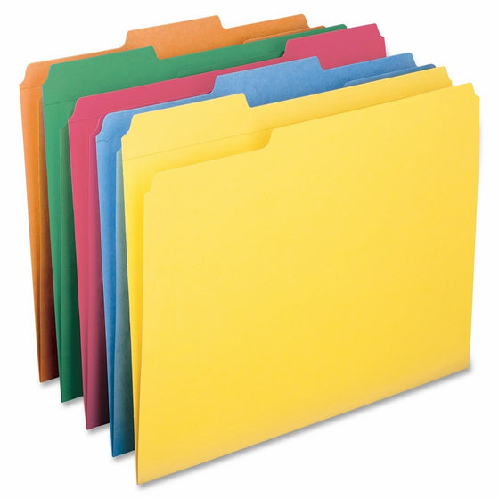 Smead File Folder, Reinforced 1/3-Cut Tab, Letter Size, Assorted Colors, 100 per Box (11993)