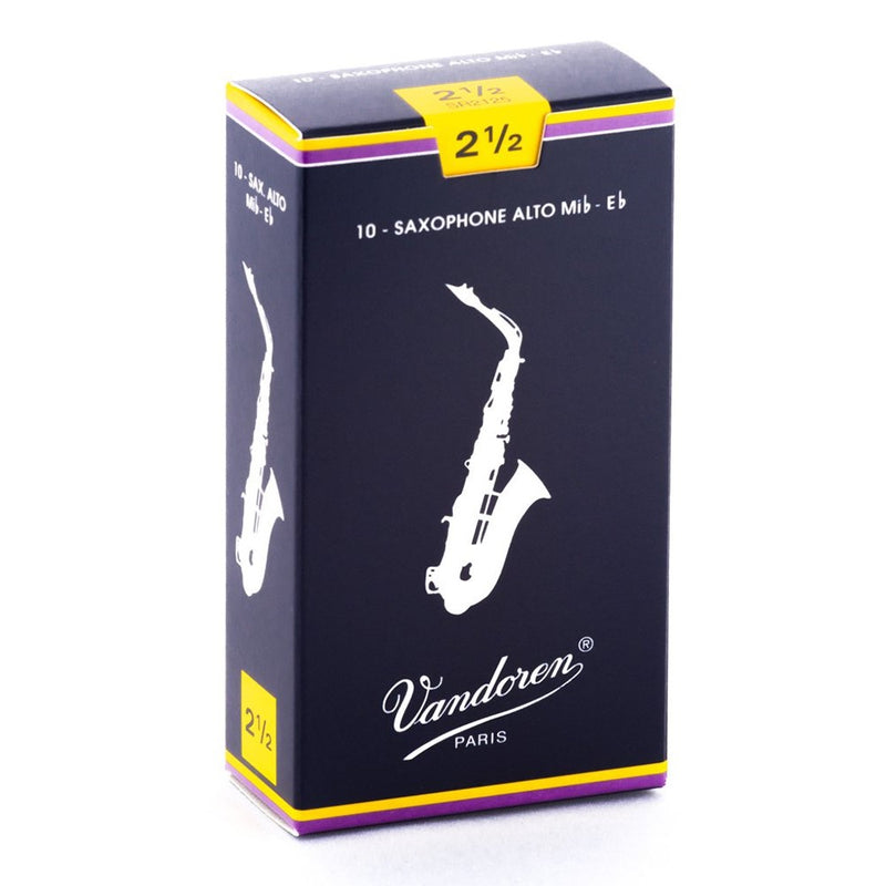 Vandoren SR2125 Alto Sax Traditional Reeds Strength 2.5; Box of 10