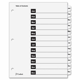Cardinal OneStep Index System, 12-Tab, Monthly, White, 1 Set (60313)