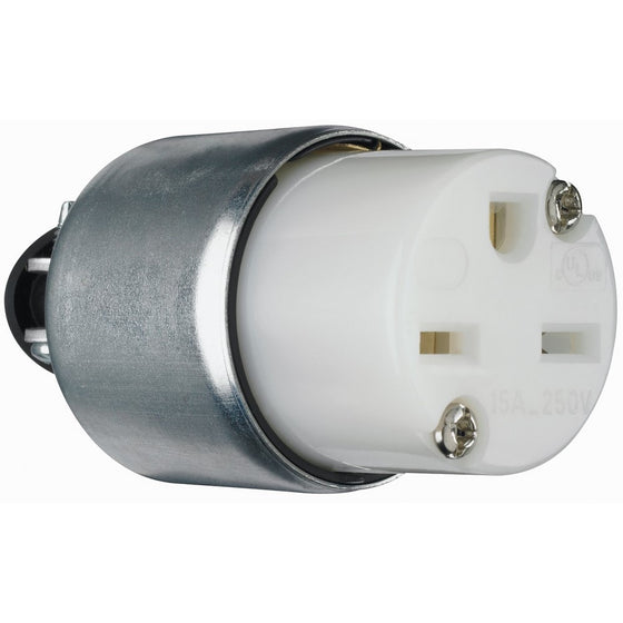 Legrand - Pass & Seymour PS615CACC20 15-Amp 250-volt Armored Clamp Lock Connector with Self Centering Cord Grip, Heavy Duty Construction