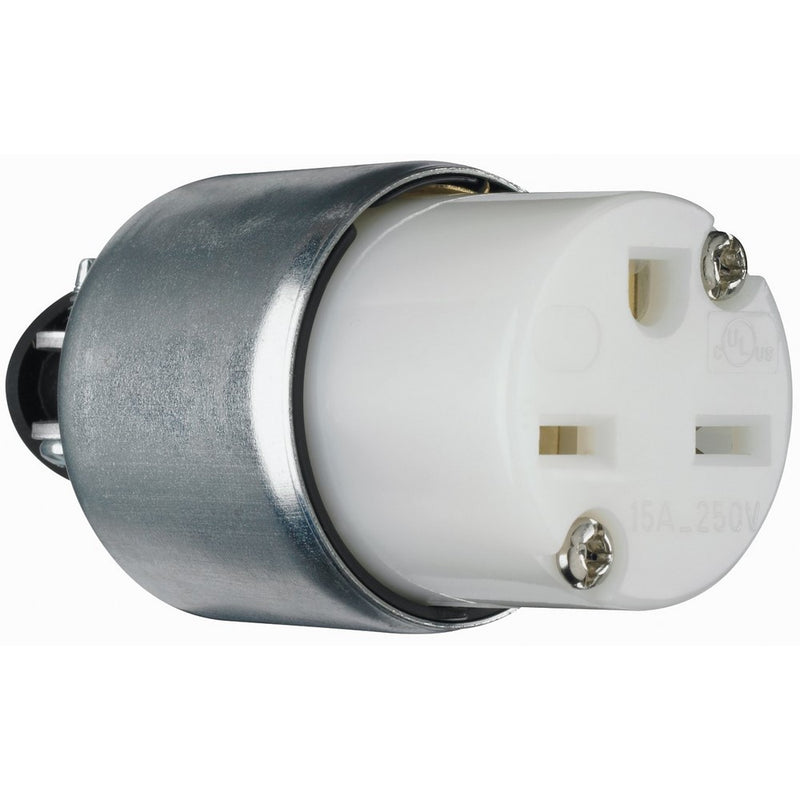 Legrand - Pass & Seymour PS615CACC20 15-Amp 250-volt Armored Clamp Lock Connector with Self Centering Cord Grip, Heavy Duty Construction